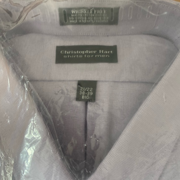 NWT Christopher Hart Light Purple Button Down Shirt Big  21-22 38-39 - Picture 8 of 9